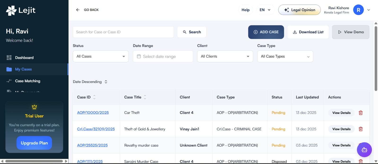 Automate legal drafting, case law reference and court preparation